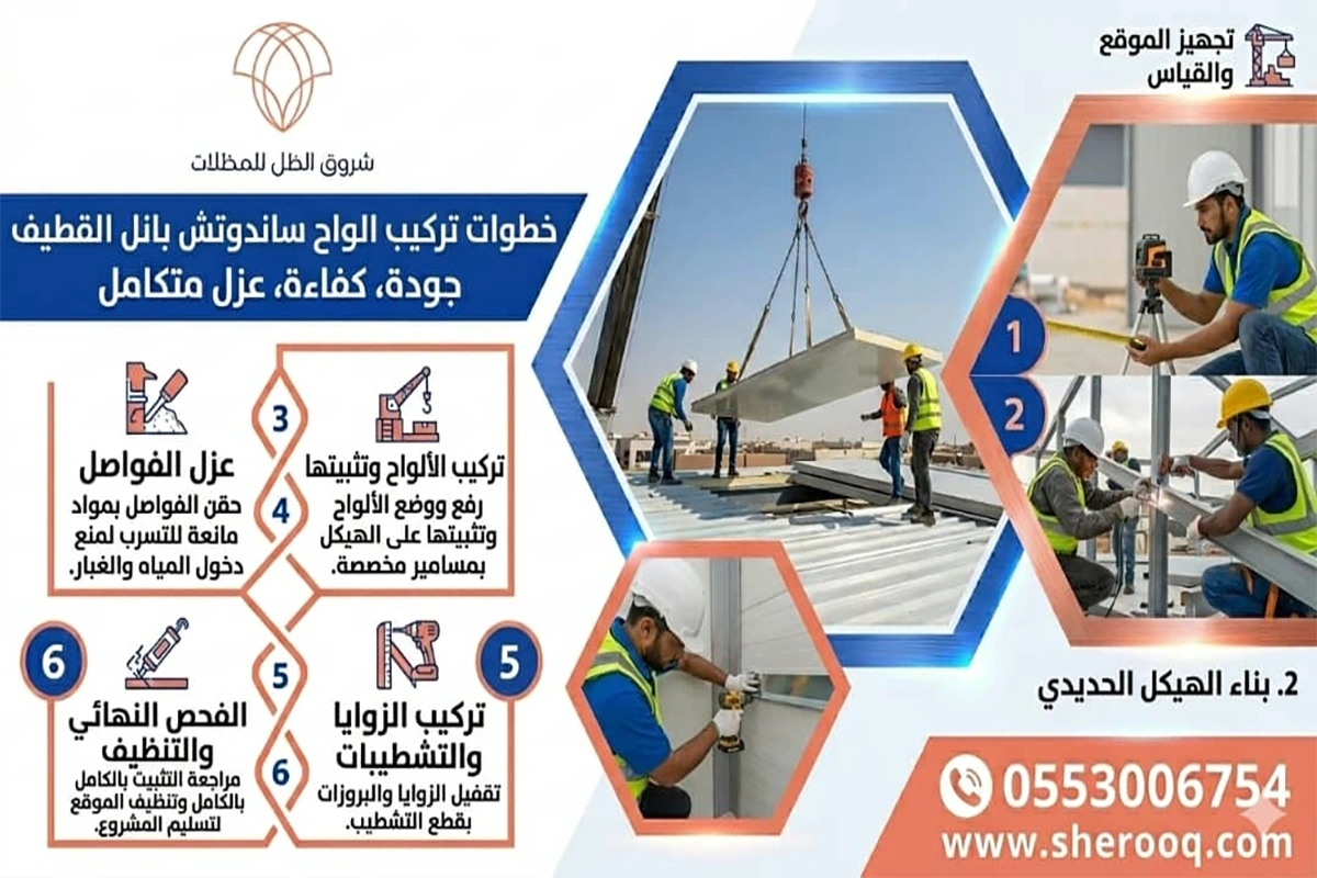 تركيب الواح ساندوتش بانل بالقطيف