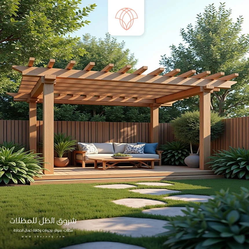 برجولات خشبية للحدائق القطيف